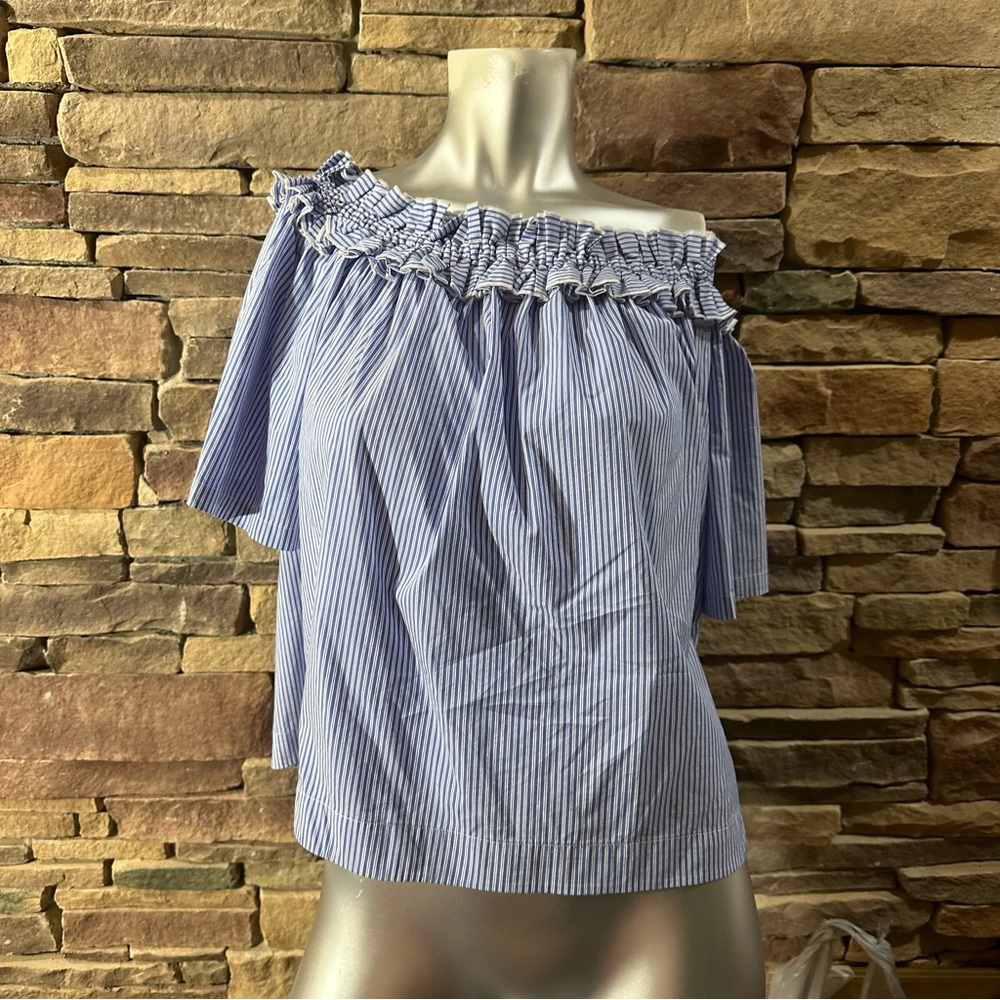 Vineyard Vines Striped Off the Shoulder Top Sz L